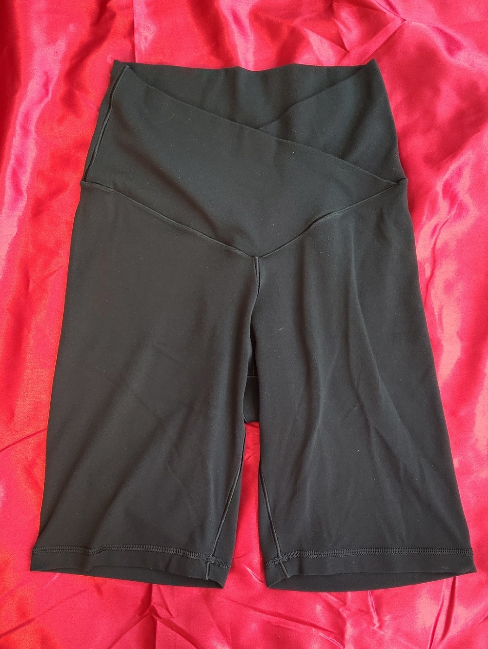 Aerie Black High-Waist Crossover Bike Shorts